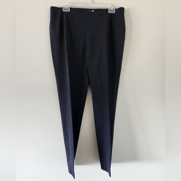 LAFAYETTE 148 | Virgin Wool Pants Stretchable Navy Side Zipper Sz 12 - Picture 1 of 5